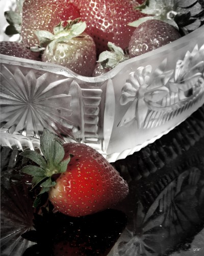 Strawberries BW w Color