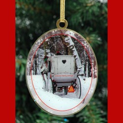 CO48806 White Carriage Central Park – Christmas Ornament