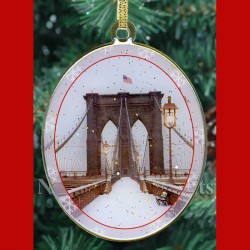 CO48977 Snow on Brooklyn Bridge – Christmas Ornament