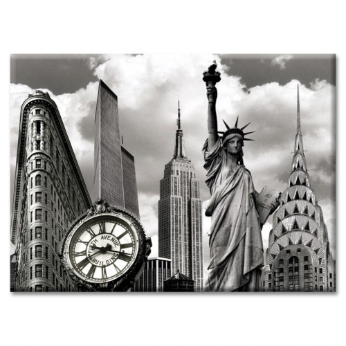 ID-7001 New York Landmarks Collage BW