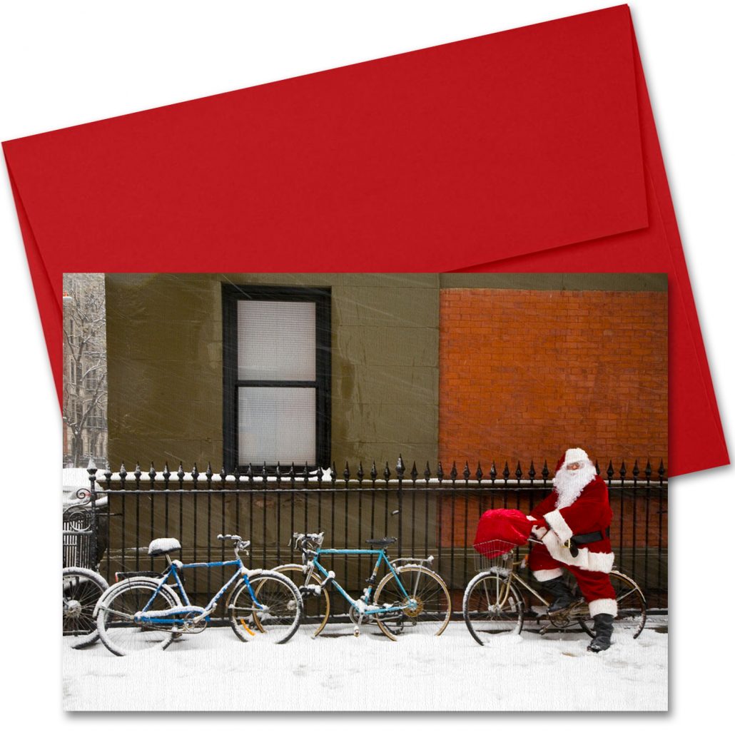 MC-3217-Santa-Bicycle-Greenwich-Village-Red-Envelope - Art ...