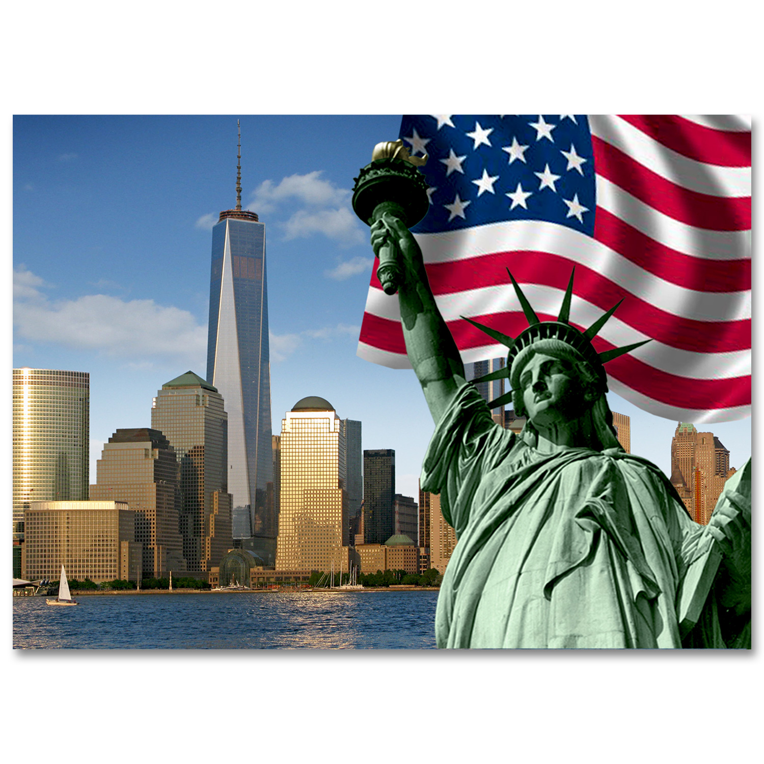 New York Metall Laser Optik Magnet,Freedom Tower,Liberty,Skyline,Flagge 