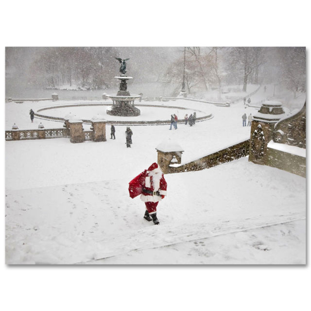 BMC-3210 Santa at Bethesda Fountain Central Park BMC-3210 Santa at Bethesda Fountain Central Park NYC Boxed Cards Set of 12