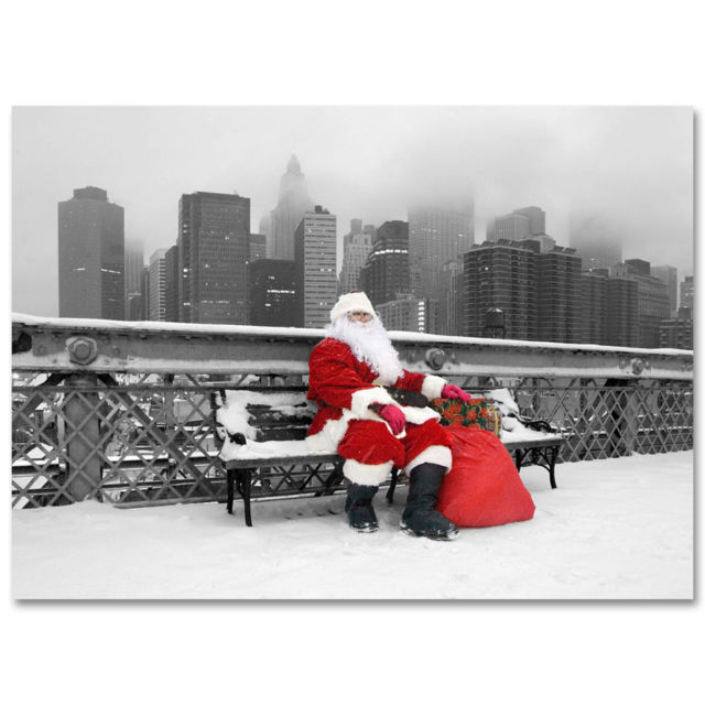 BMC-3212 Santa Resting on Brooklyn-Bridge BMC-3212 Santa Resting on Brooklyn-Bridge NYC Boxed Cards Set of 12