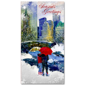 MCH-3259 Couple Love Bridge NYC MCH-3259 Couple Love Bridge NYC Christmas Money Card Set of 6