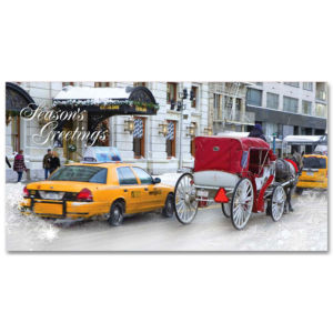 MCH-3816 White Carriage Central Park MCH-3816 White Carriage Central Park NYC Christmas Money Card Set of 6