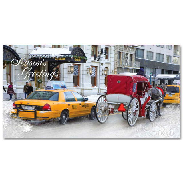 MCH-3816 White Carriage Central Park MCH-3816 White Carriage Central Park NYC Christmas Money Card Set of 6