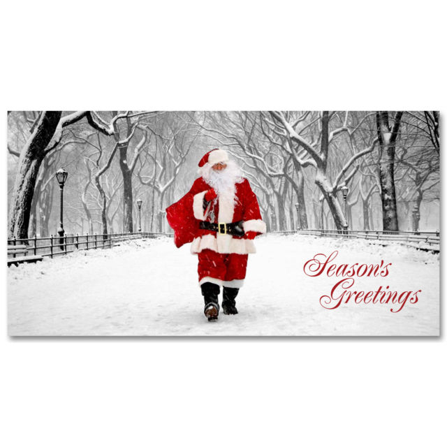 MCH-3870 Santa on Poet Walk Central Park MCH-3870 Santa on Poet Walk Central Park NYC Christmas Money Cards Set of 6
